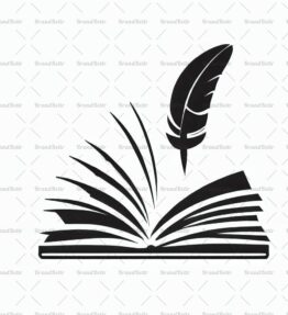 Offenes Buch und Feder